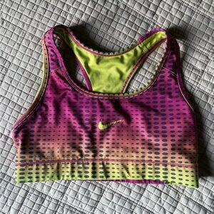 Nike Women's Ombre Sports Bra - Pink and Lime